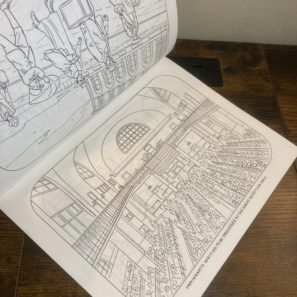 Vintage Coloring Book Ellis Island‎ American Immigration History Nationalities